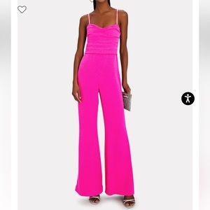 Intermix Jonathan Simkhai Rebecca Crepe Wide-Leg Jumpsuit Pink